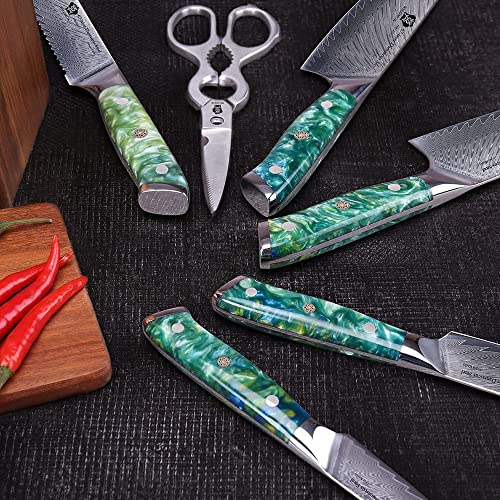 Wildmok Chef Knife, 8 Inch Damascus Japanese Kitchen Cooking Knife,Japanese Vg10 Steel&Resin Handle Kitchen Knives,Damascus Chef's Knives Including Gift Box #TOP4