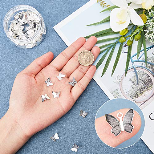 NBEADS 120 pc Charms Farfalla d'Argento, Ciondoli