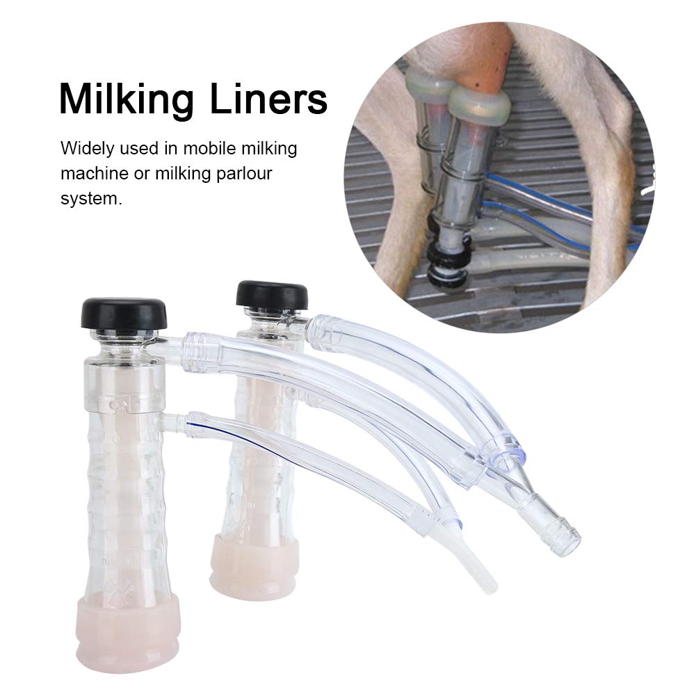 Cazas de tetino de ordeño de ordeño de cabra, dispositivo de ordeño de cabra, kits de accesorios de leche, con revestimientos de orillas dobles tetas, portátil
