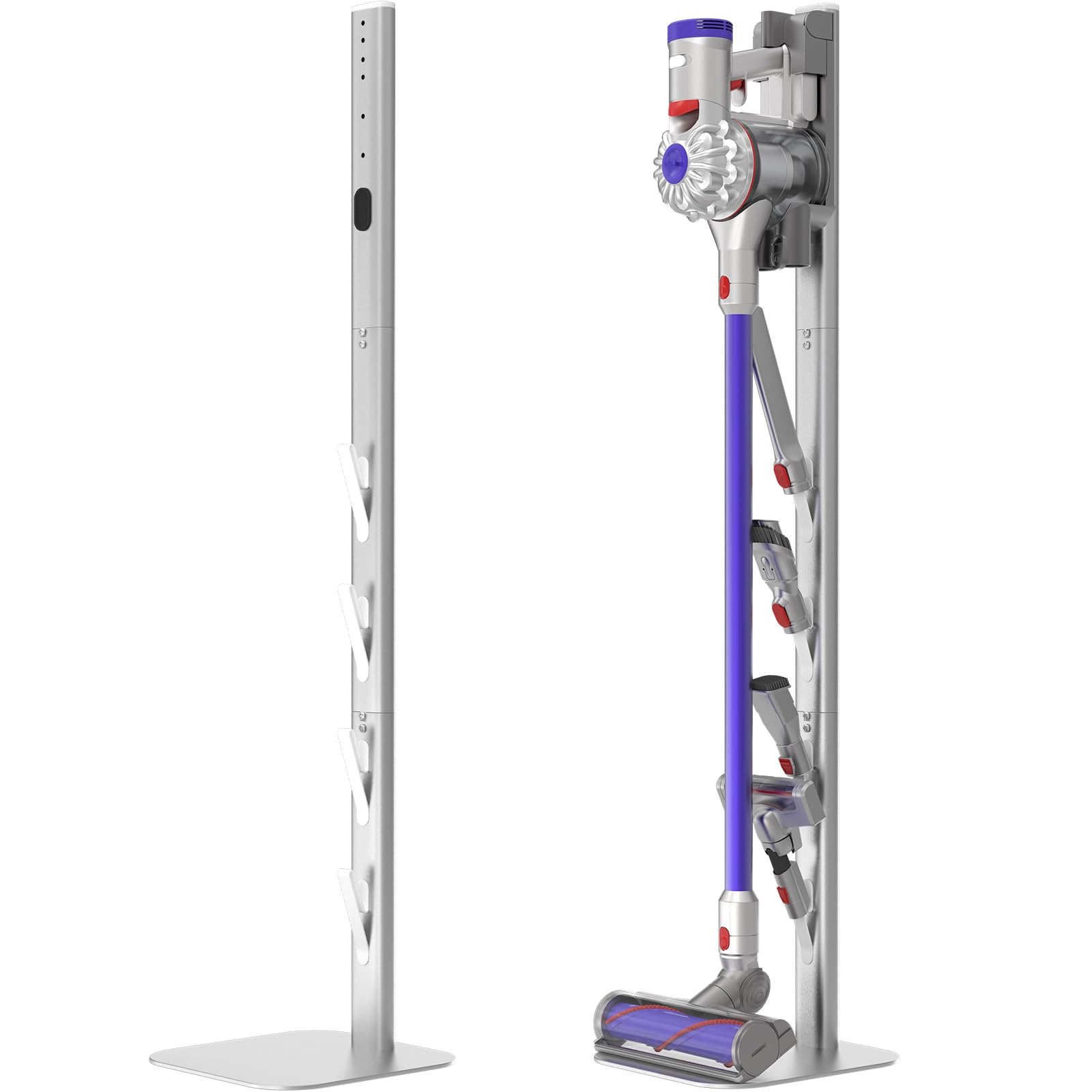 OUTBROS Staubsauger Ständer mit 4 Haken-Kompatibel für Dyson halterung, Silbrig