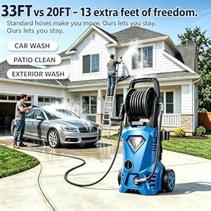 Gurtema Electric Pressure Washer 5000 PSI 2.8 GPM Portable Power Washer with 33FT Hose, 4 Nozzle and Foam Cannon, Powerwashers for Home, Car Washing, Fence Cleaning, Patio, Blue — photo 3 of 6
