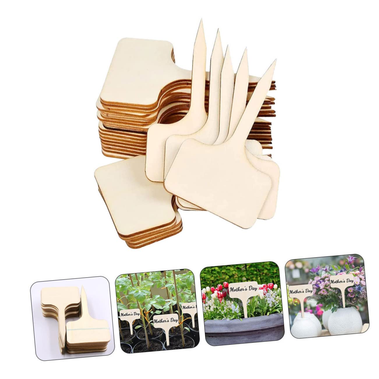 BESTonZON 5 Ensembles Étiquettes De Plantes Non Fini Marqueurs De Jardin Pour Identifier Fleurs Accessoires De Jardinage Pratiques Décoratifs Dimensions 20 Pièces * 5