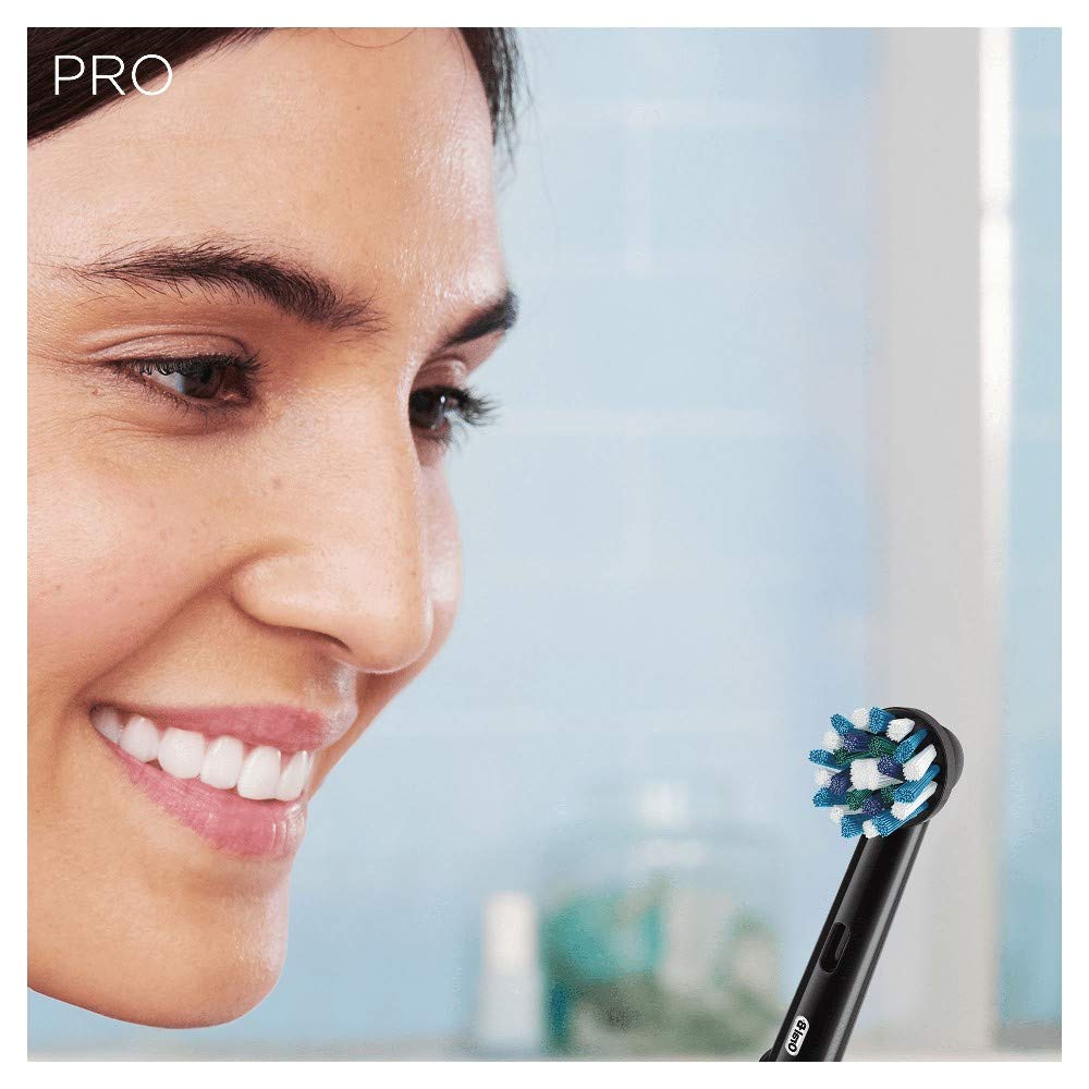 Oral-B Pro 2 - 2000 Spazzolino Elettrico Ricaricabile, Con Sensore Di Pressione Dello Spazzolamento Visibile, Testina, Nero