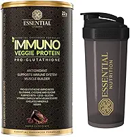 Kit Immuno Veggie Whey Protein Pro-Glutathione - Chocolate - Essential Nutrition 15 doses + Coqueteleira