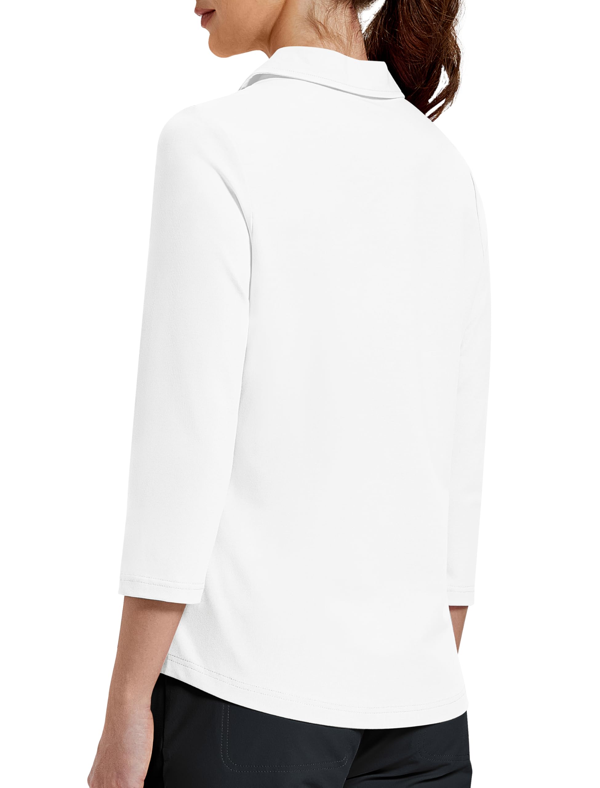 MoFiz Polo da Donna a 3/4 Maniche Cotone UPF50+ Golf Camicia Lavoro Sportiva Top