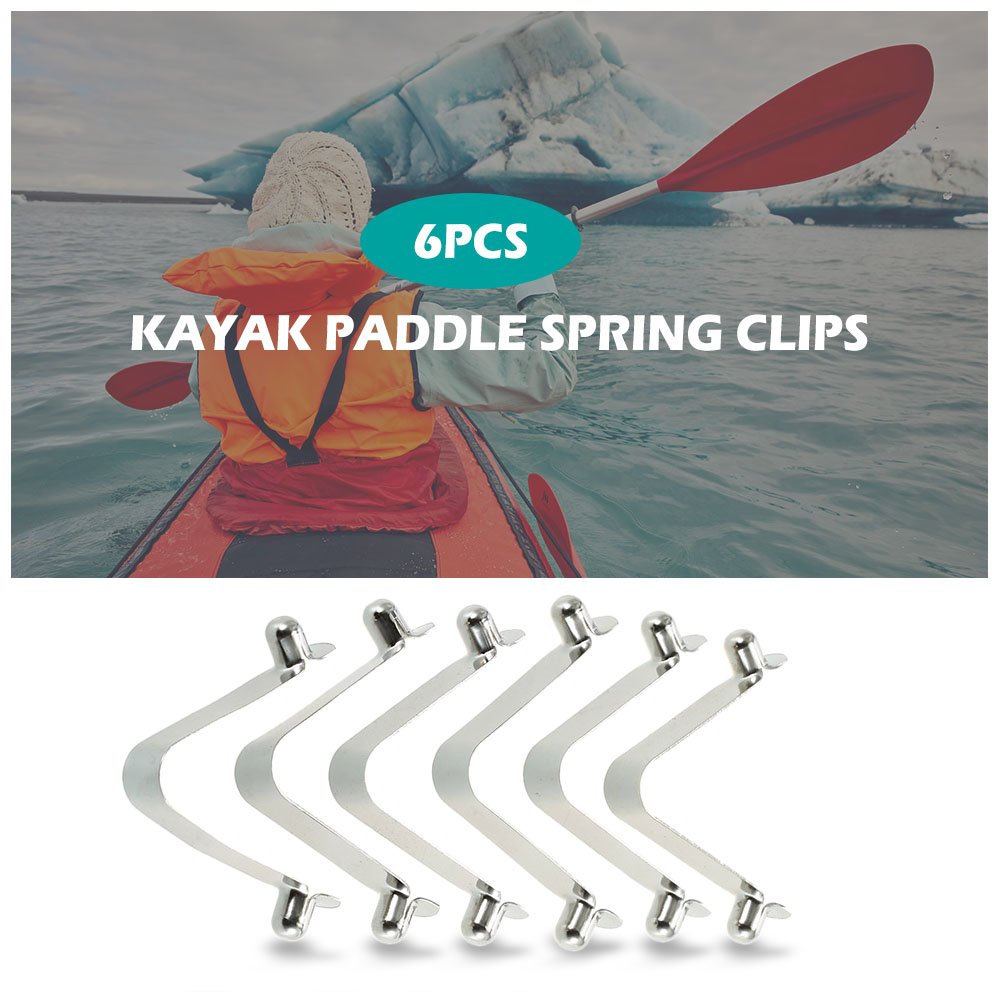 Lot 6 Clips à Ressort Pagaie Kayak Clips à Bouton Poussoir En Acier Inoxydable Clips De Verrouillage De Tube Pour Pagaie De Kayak Tente De Camping Et Poteau G 601099551870830