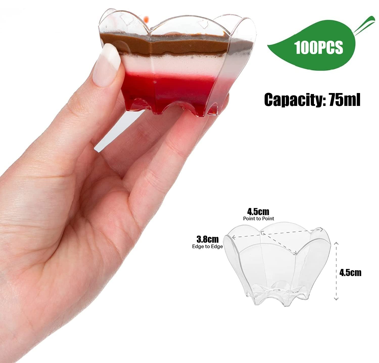 KAHEIGN 100Pcs Plastic Dessert Cups - Image 3