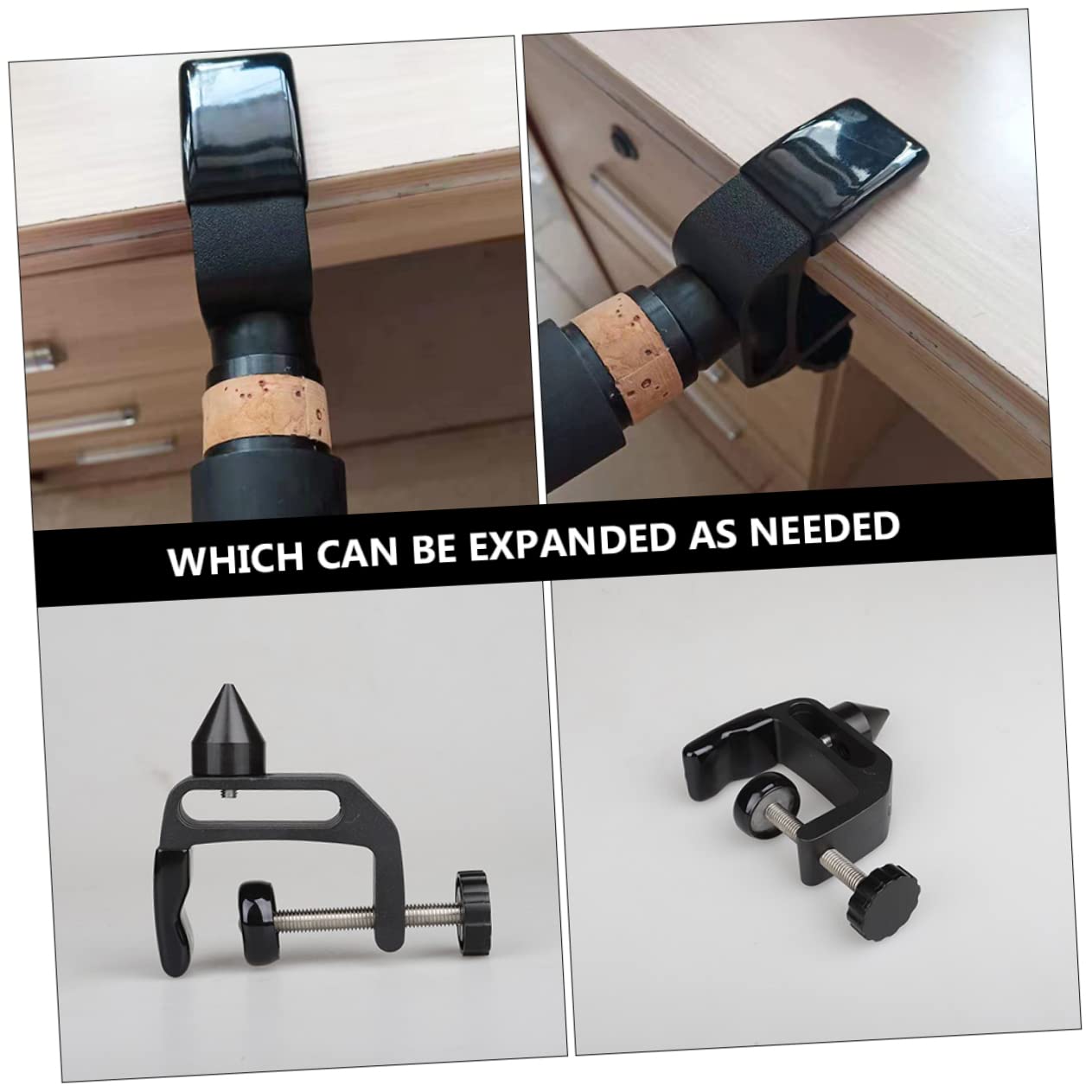 BESPORTBLE 1pc Clarinet Rack Stand for Desktop Storage Multi Functional Clarinet and Phone Holder Tapered Design for Cork Polishing Music Accessory Black