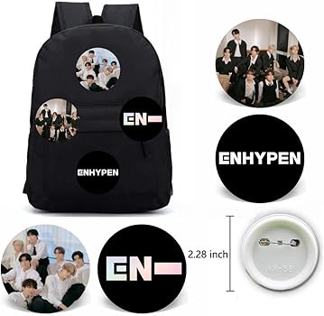 ZHENGGE Kpop Enhypen Gifts Set, Including Drawstring Bag Backpack
