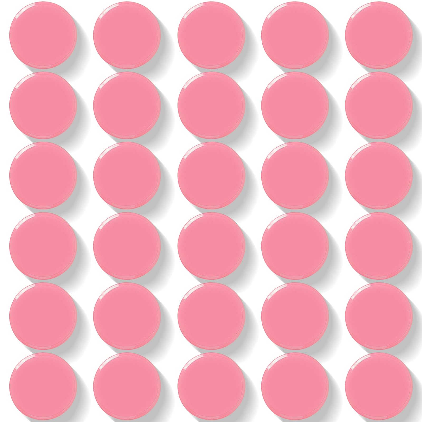 QOJOPU Fridge Magnets, 30PCS Strong Magnet for Whiteboard, Fridge, Crafts & Notice Board, Small Magnets Heavy Duty Decorative Magnet for Adults Office School Classroom - Mini Cute Round Magnets, Pink — image 1