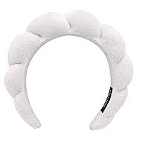 Vista 1 de Diadema para spa, eliminación de maquillaje, ducha y cuidado de la piel, diadema de esponja (blanco)