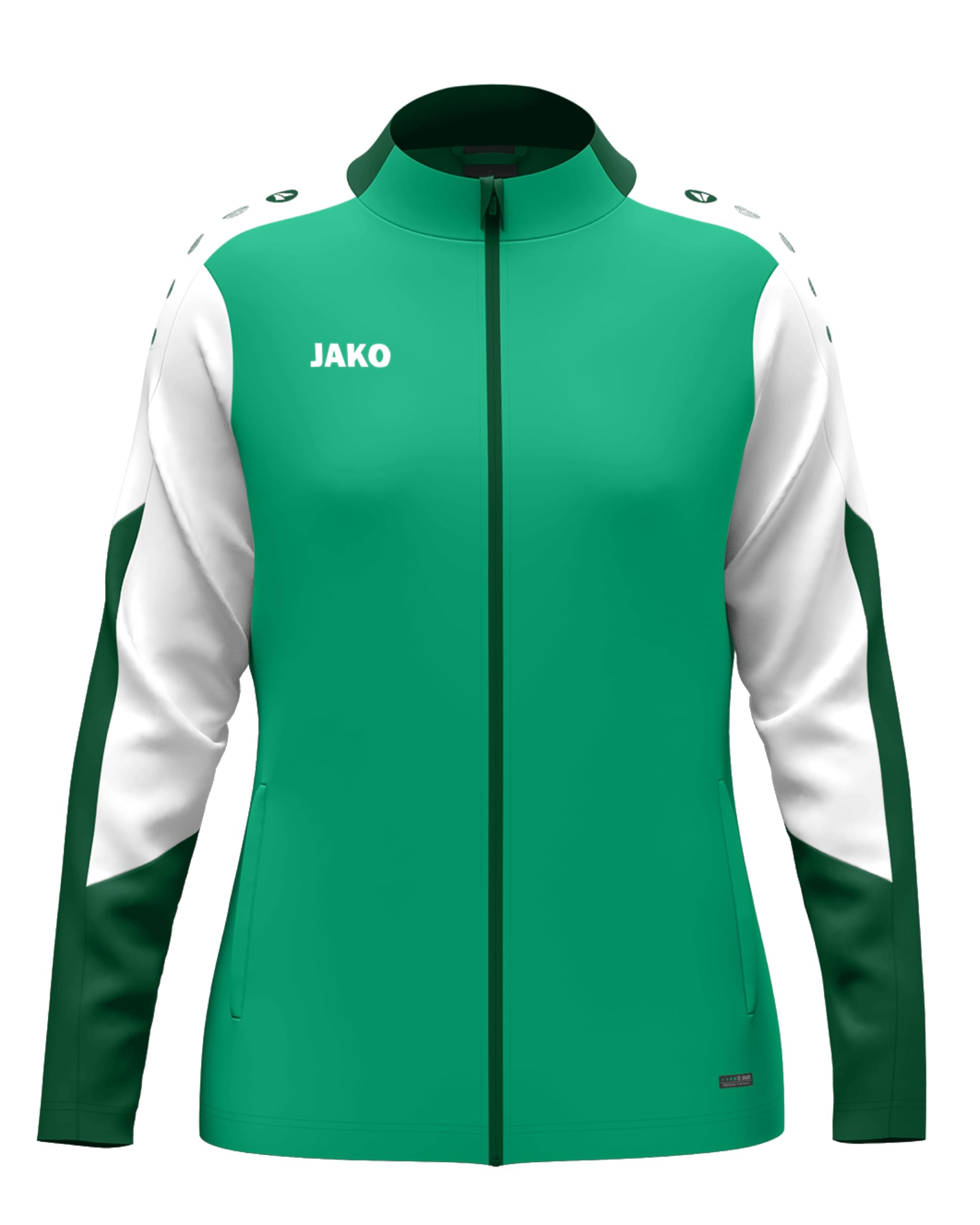 JAKO Damen Polyesterjacke Dynamic, grün/weiß/dunkelgrün, L