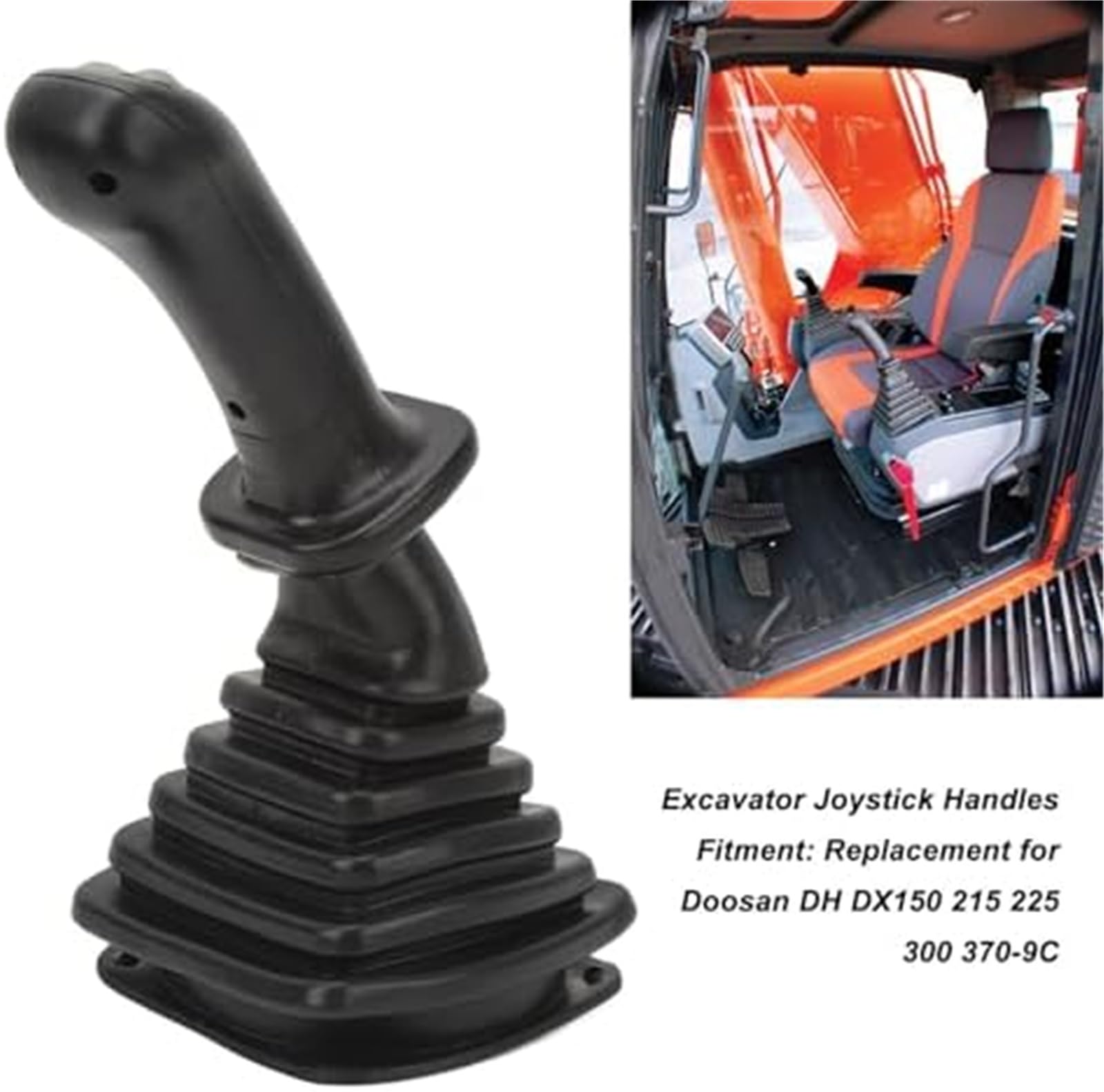 2 szt. 3-przyciskowe uchwyty joysticka do koparki, 3-przyciskowe uchwyty joysticka do koparki z osłoną przeciwpyłową, uchwyty joysticka do koparki, do Doosan DH DX150 215 225 300 370 9C Joysti