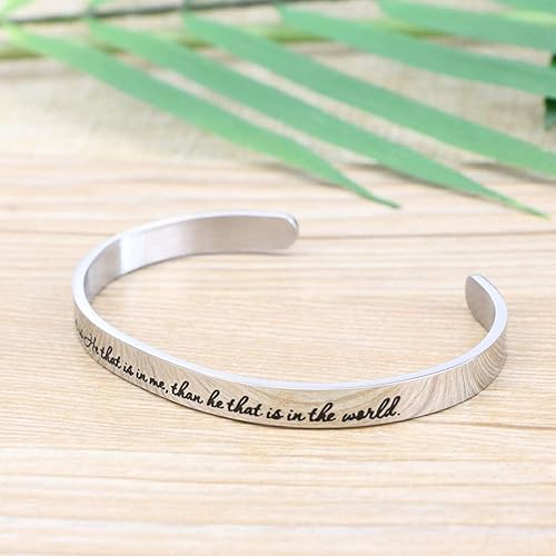 Miniatura 3 de Memgift. - Pulsera cristiana para mujer, regalo religioso inspirador para ella, con versículo bíblico, para bautizo, joyería, pulsera.