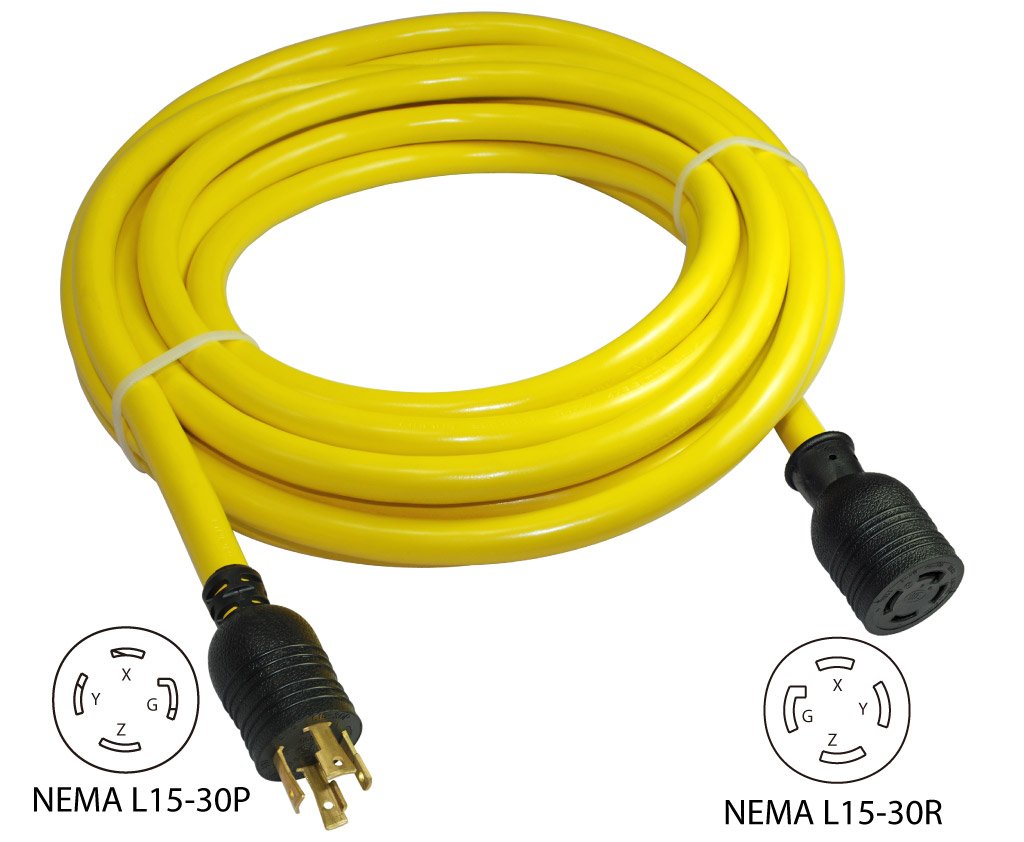 Conntek 20621-050 50-Feet 3Phase 30A 250V L15-30 SJTW 10/4 Locking