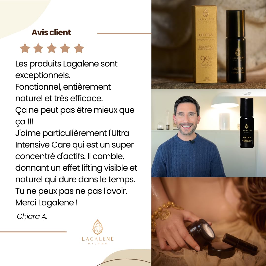 LAGALENE MILANO HOLISTIC BEAUTY ULTRA INTENSIVE CARE Roller Contorno de Ojos y Boca, Antiedad, Antibolsas y Ojeras, Antimanchas y Antiimperfecciones, 10ml