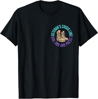 (2 Sided) Military Veteran Suicide Awareness Crisis Number T-Shirt