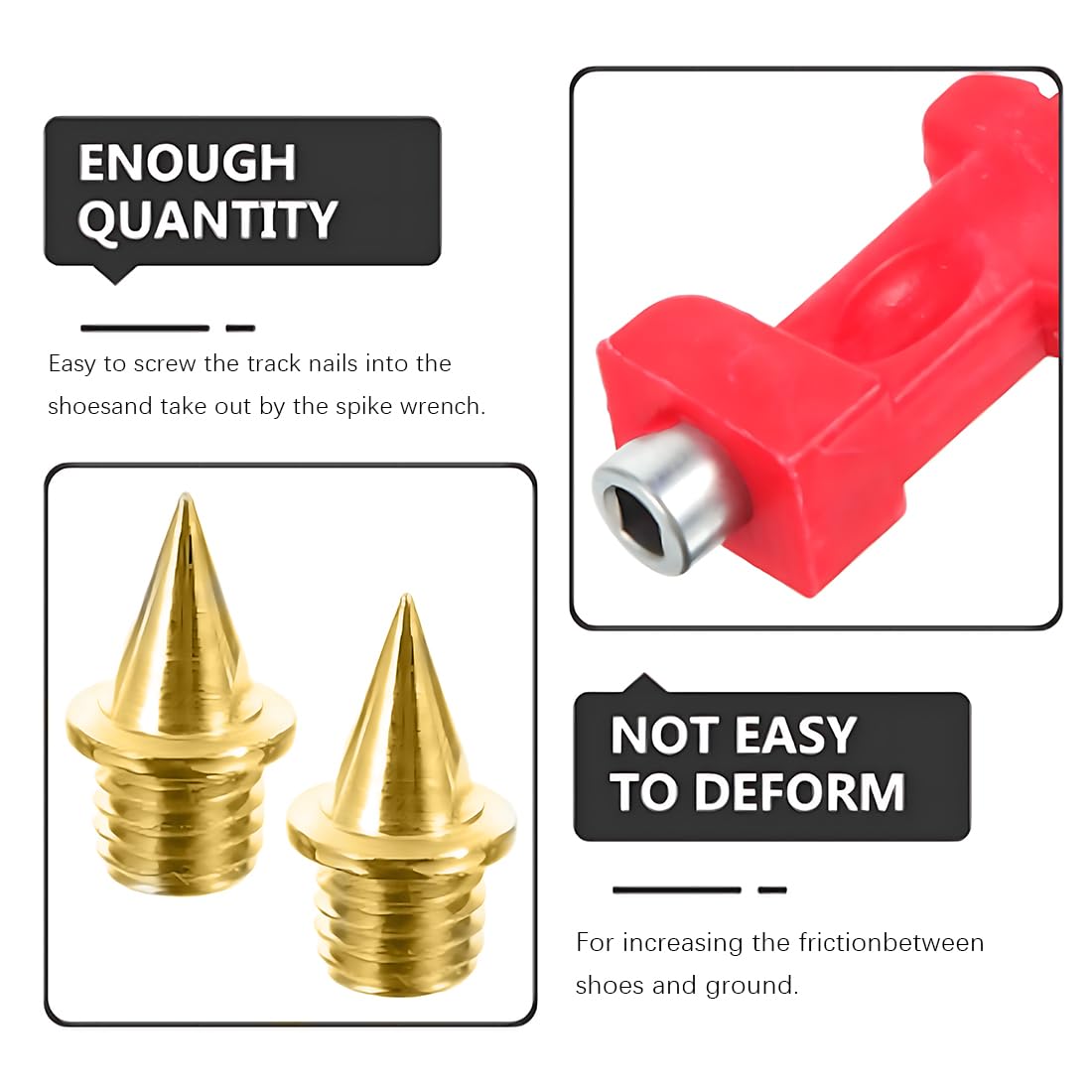 50 Chiodi Per Scarpe Atletica - Tacchetti 5mm In Acciaio, Con Levapunti, Oro - Foto 7