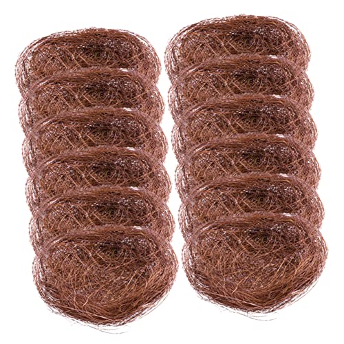 iplusmile 12個 鳥の巣プレートの装飾 庭 鳥の巣の装飾 恋人たち コープ フィンチ 巣箱 イースターの装飾品 苔の風景の装飾 ケージ用の鳥の巣 写真撮影用小道具 ヘンプシルク Coffee