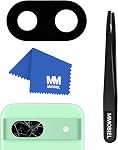 MMOBIEL Back Rear Camera Glass Lens Replacement Compatible with Google Pixel 8a - Pre-Installed Adhesive, Tweezer and Cloth