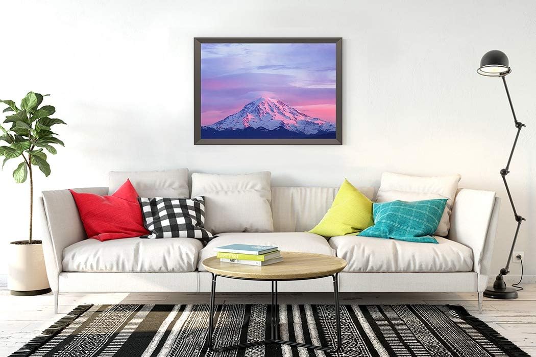 DIY 5D Diamond Painting Kit Pink Sunset Light Mount Rainier Cascade Range State USA 16" X 20" Adult Full Drill Rhinestone Cross Stitch Art Crafts for Home Decoration