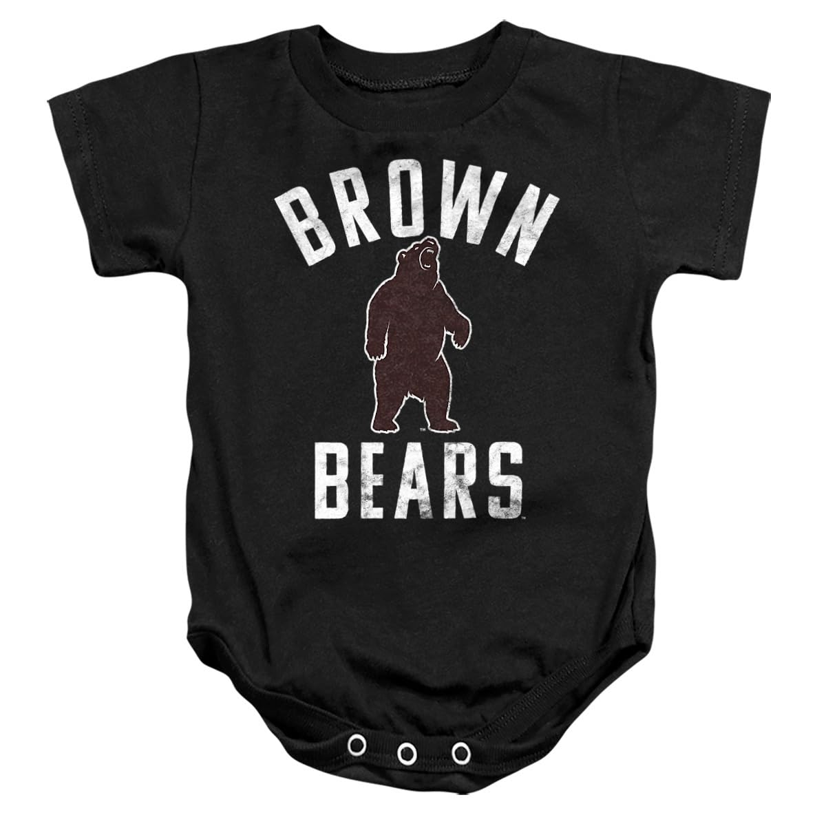 Brown University Official Bears Logo Unisex Infant Snap Suit for Baby,Black, 18 Months