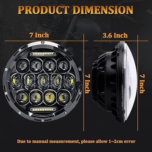 Miniatura 5 de Faro delantero de 7 pulgadas apto para Street Glide H4 redondo sellado haz DOT SAE aprobado motocicleta LED faro