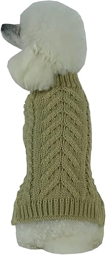 Miniatura 2 de Pet Life  Swivel-Swirl - Suéter de moda para mascotas, suéter de punto trenzado pesado para perro con cuello de tortuga, ropa de invierno para