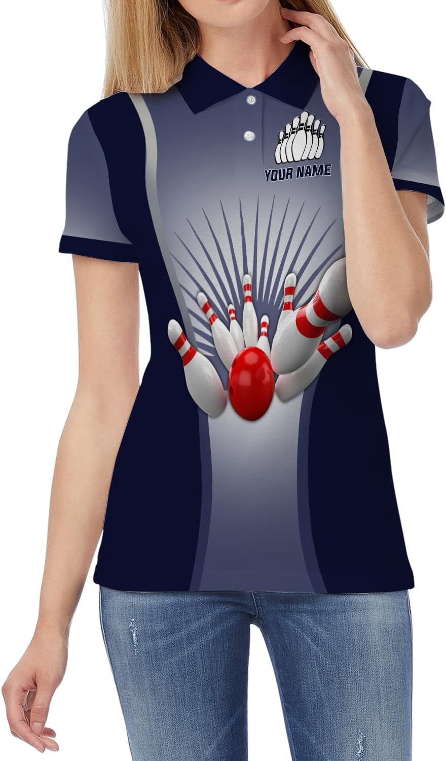 Generic 3D Customized I'm Going On Strike Bowling Polo Bowler Novelty Shirt Gift for Bowl Players On Tournament