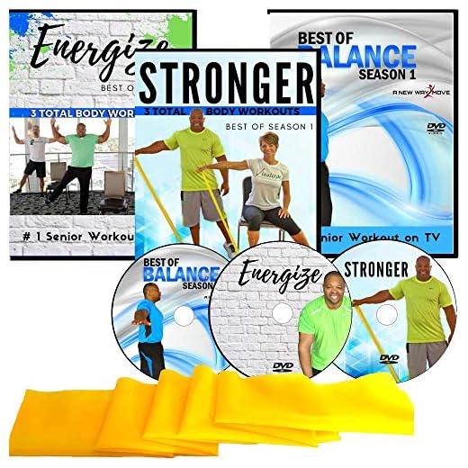 Exercise for Seniors DVD Collection- 6 Total Body Workouts + 10 Balance Workouts + Resistance Band + 3 Bonus Senior Exercise Gifts- Easy to Follow. Fun to do! Exercise videos for seniors you will love