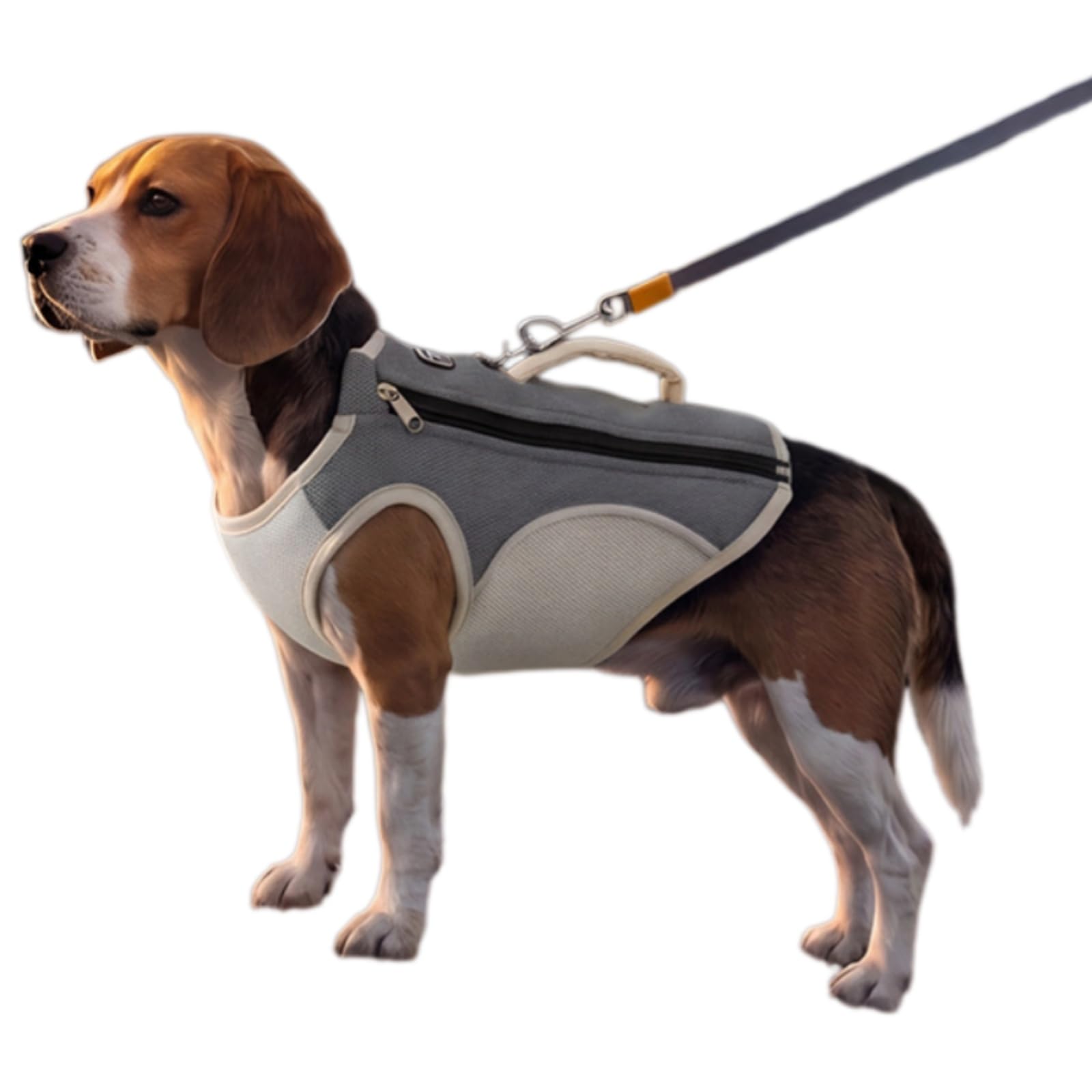 Hunde Kühlweste 3-lagig D-Ring Rückenreißverschluss Wandern Gassi Jagd Camping atmungsaktiv Sommer (XS,Cremeweiß)