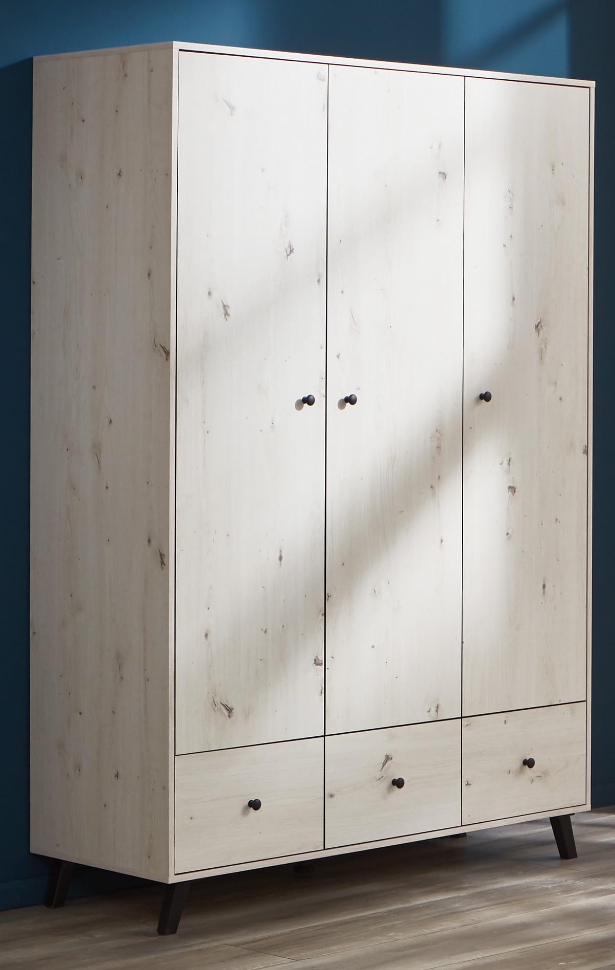 Lavea Babymöbel-Set 3-teilig Kleiderschrank Wickelkommode Bett