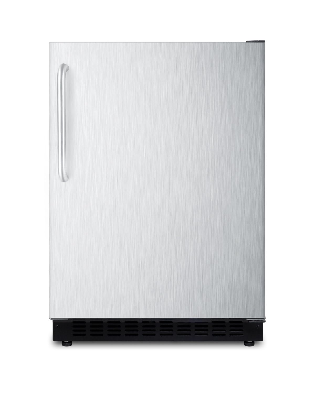 Summit Appliance AL54SSTB Built-in Undercounter ADA Compliant 4.8 cu.ft. 24" Wide All-refrigerator with Wrapped Stainless Steel Door, Towel Bar Handle, Black Cabinet, Door Storage and Digital Controls on Fridge.com