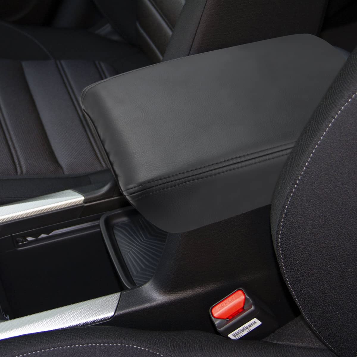 INTGET Car Console Cover for 2020 2021 2022 Honda CRV Accessories 2017 2018 2019 Leather Armrest Cover Arm Rest Box Lid Seat Protector for 2021 Honda CR-V Center Console Cover (Black Leather)