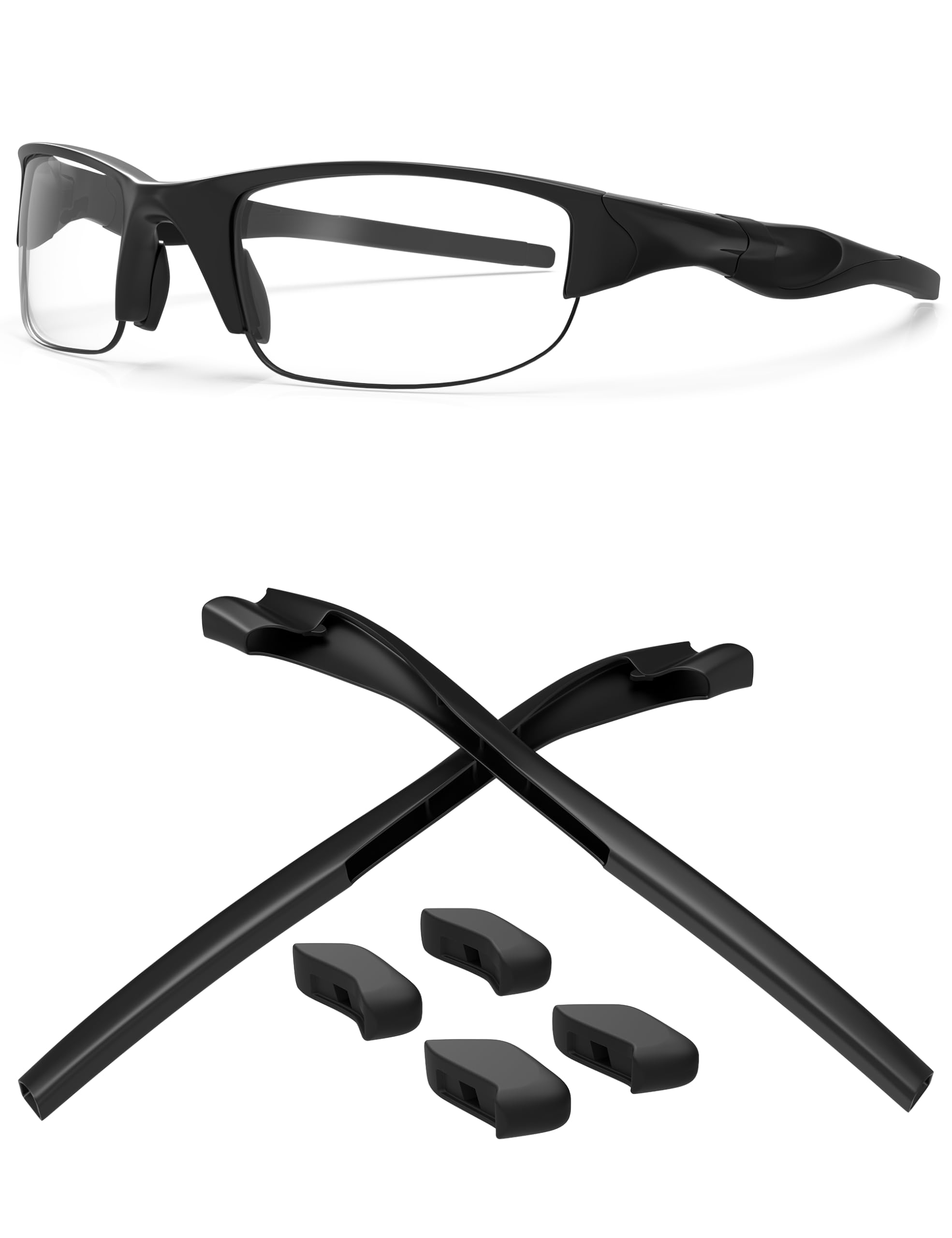 Eye Opening Stuff Replacement Earsocks &amp; Nosepiece Rubber Kits Compatible with Oakley Half Jacket 2.0 OO9144/2.0 XL Sunglass