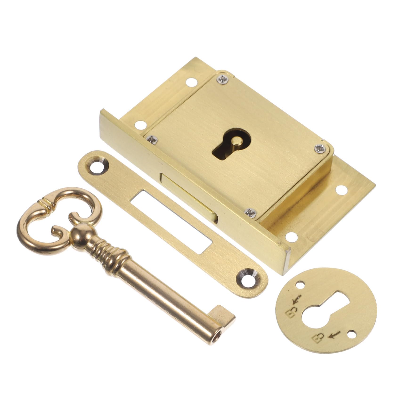 Cabilock 2 Sets Schloss Für Möbel Altes Schloss Ersatz Schrankschloss Quadratisches Schubladenschloss Messing Golden