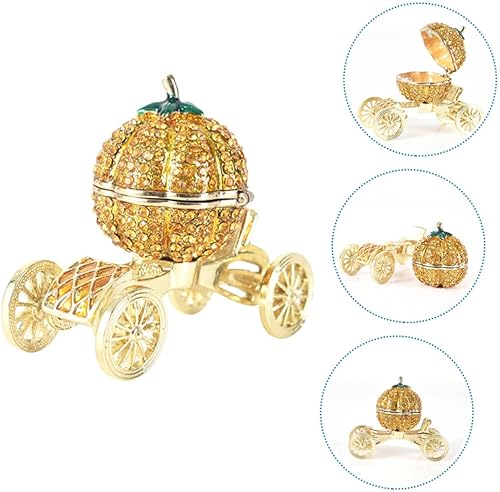Miniatura 2 de Didiseaon Box pumpkin cart jewelry pumpkin carriage ornament jewelry organizer crystal tabletop ornaments necklace container jewelry necklace