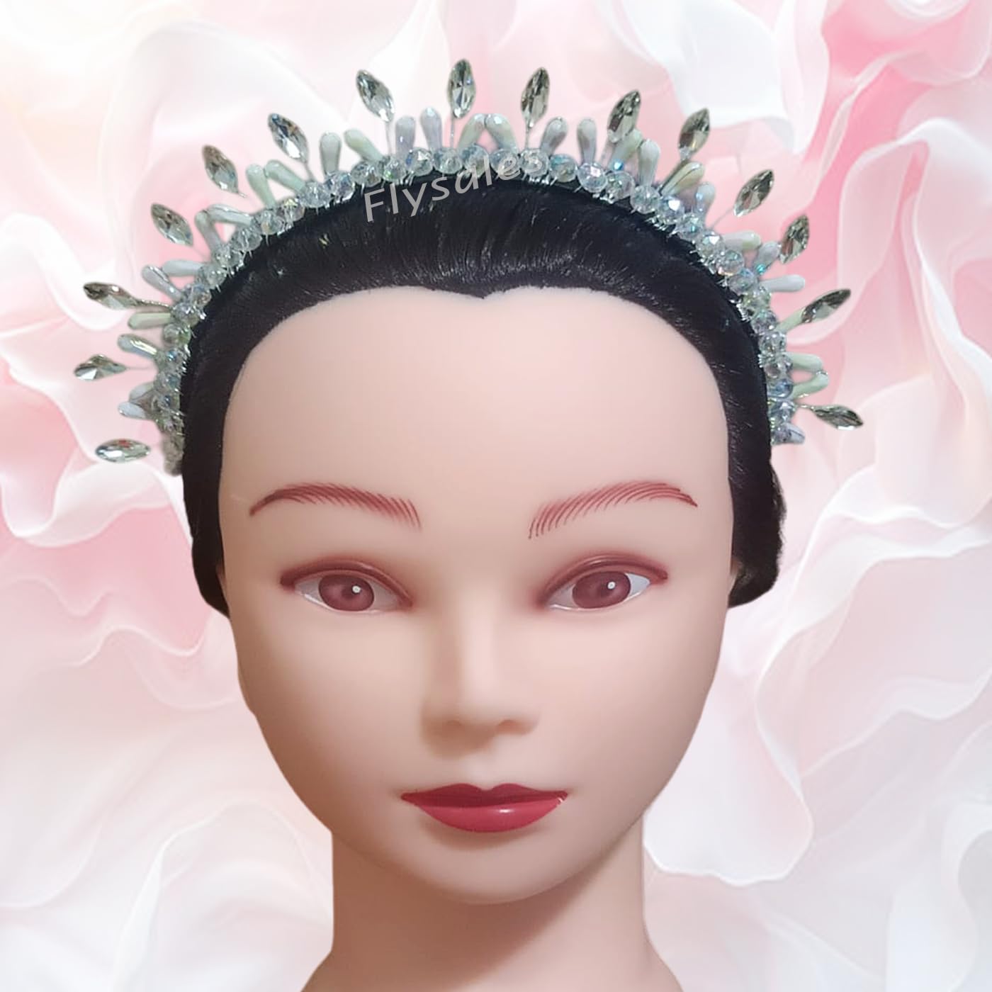 Flysales® Metal Hairband Flower Crystal and Pearls Fancy Hairband for Women and Girls Tiara Hair Band Hair Accessories Silver Work Handmade (Crown Tiara Hairband) (B0DBVT7VLP) Amazon Price History, Amazon Price Tracker