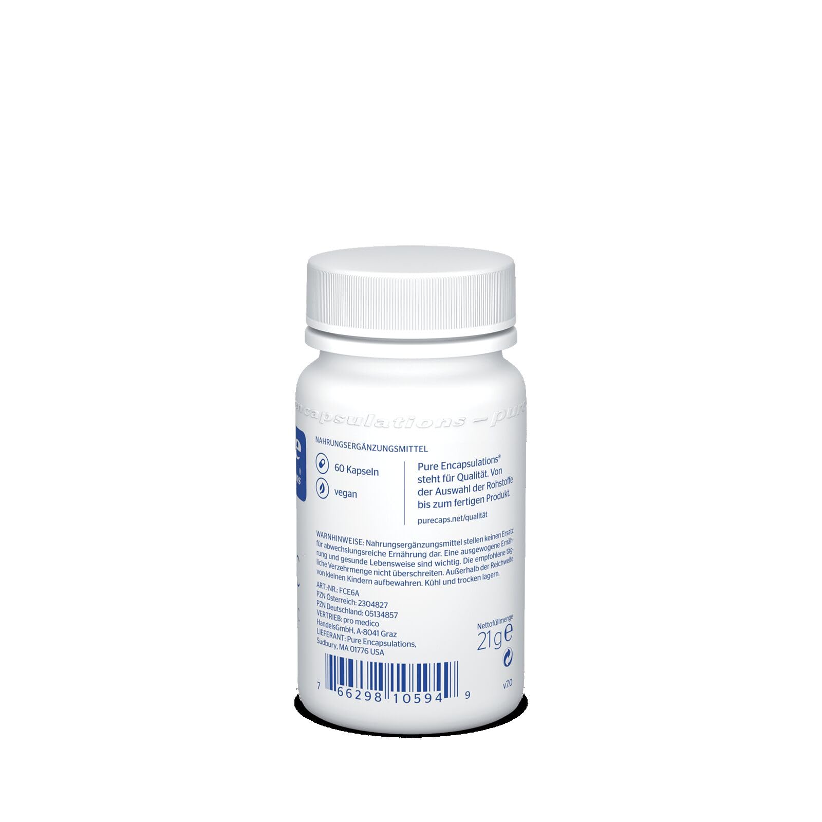Pure Encapsulations - Eisen C - Immunsystem stärken mit Vitamin C - Für die Blutbildung, Gegen Müdigkeit - Eisencitrat - 60 Kapseln