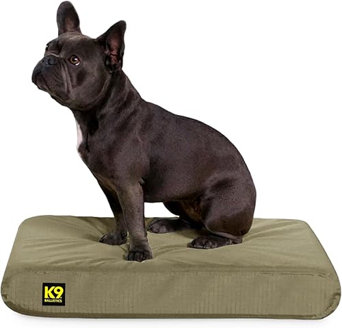 Miniatura 23 de K9 Ballistics TUFF cama para perros de espuma con memoria ortopédica con forro impermeable y tela balística antidesgarros, Negro azul