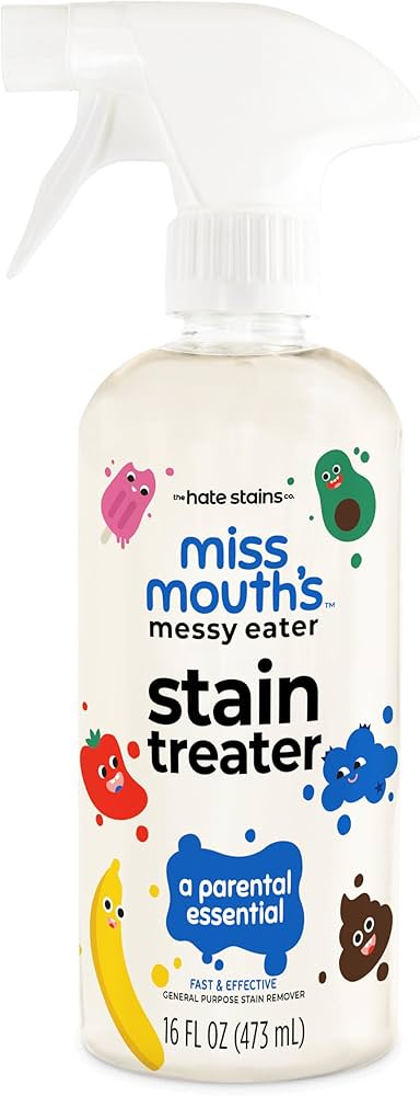 Miss Mouth's Messy Eater Stain Treater Spray - 16oz Stain Remover - Newborn & Baby Essentials - No Dry Cleaning Food, Grease, Coffee Off Laundry, Underwear, Fabric