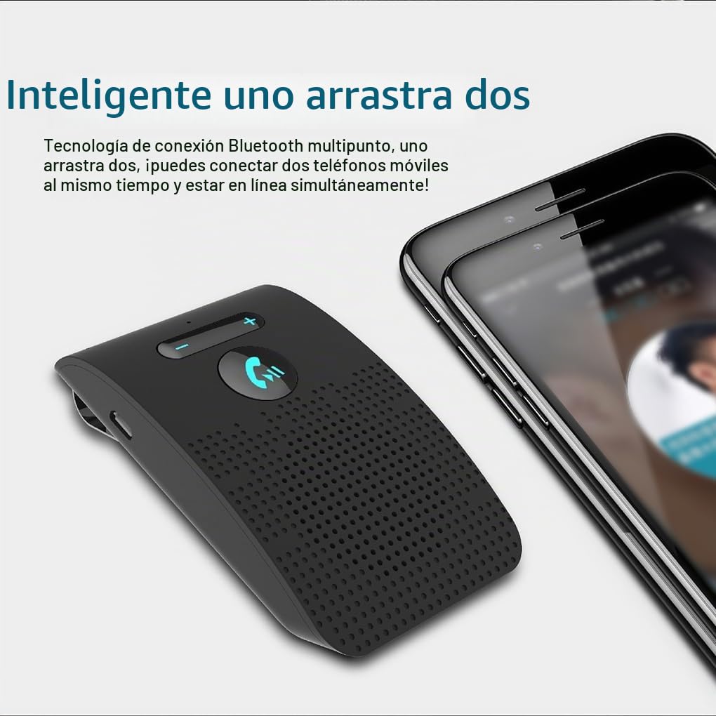 Kit Manos Libres para Coche, Receptor de Audio Bluetooth, Visera Solar, Altavoz, Receptor de Audio inalámbrico, Altavoz, Reproductor ABS