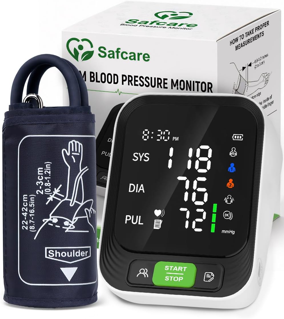 Blood Pressure Monitor for Home Use, Upper Arm with Large Cuff
