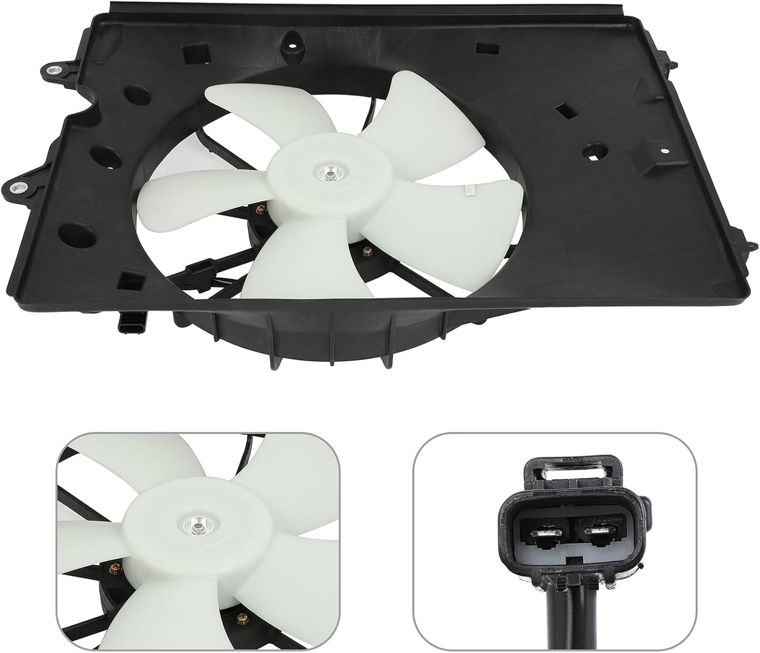 SCITOO Auto Cooling Fan Assembly x1 & Cooling Fan Assembly x1 Compatible with 2009-2015 for Honda for Pilot 3.5L, Engine Cooling Fan Assembly Replacement