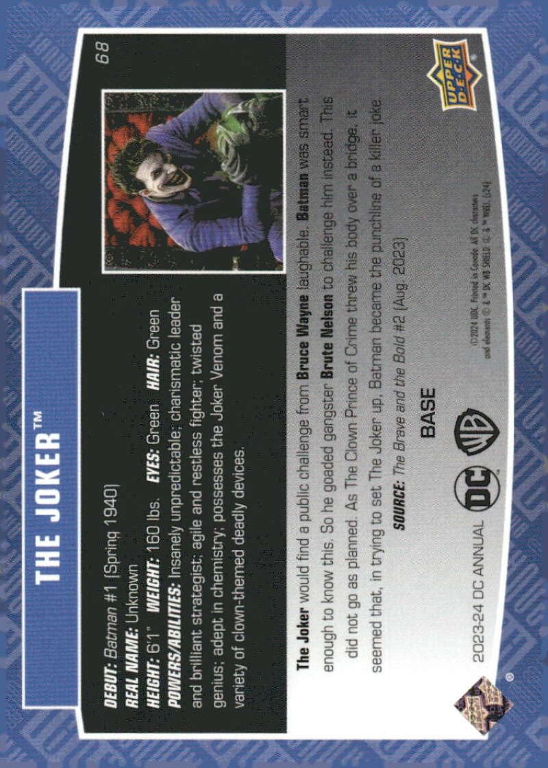Amazon.com: 2024 Upper Deck DC Annual #68 The Joker - SportsCard