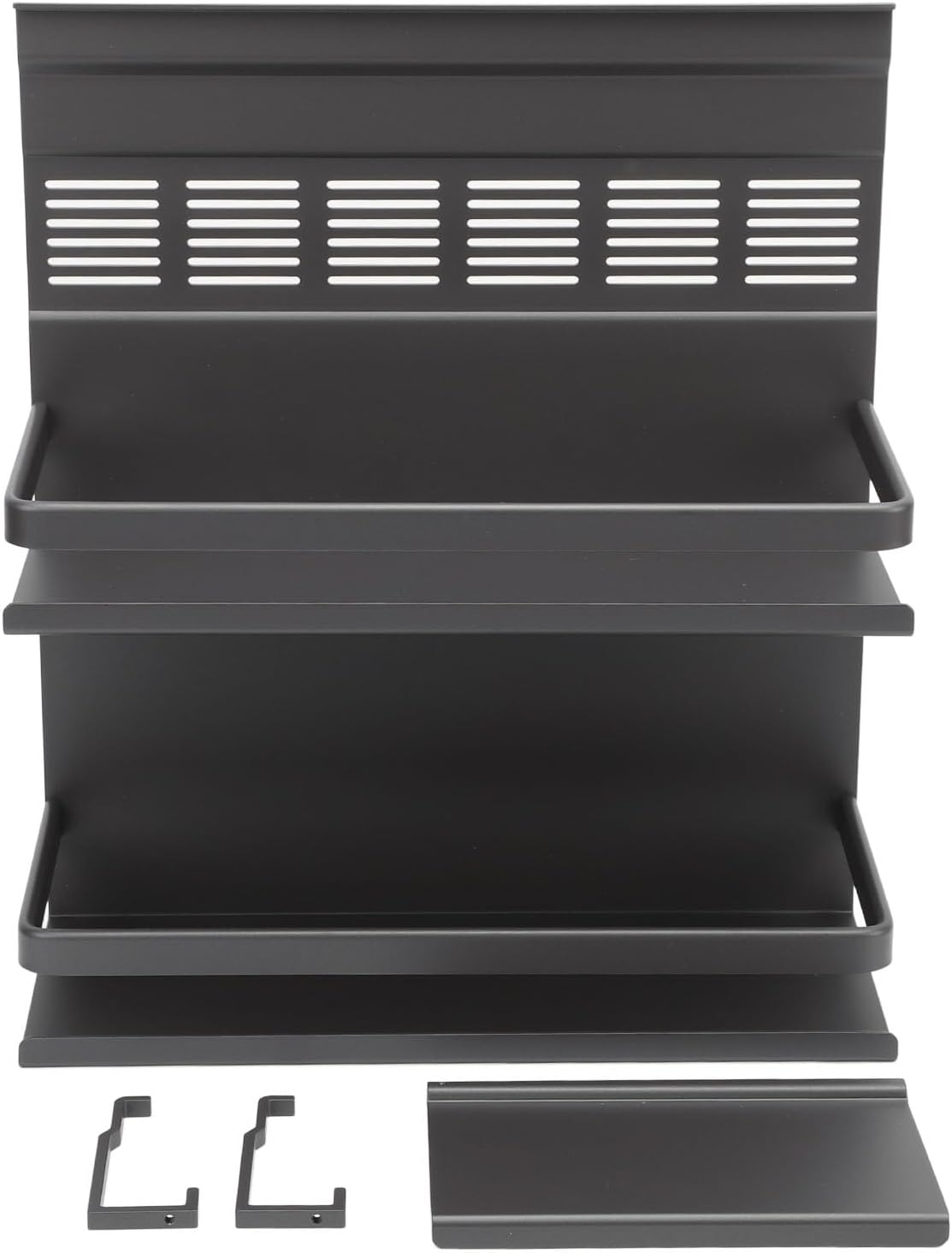 ZJchao Kitchen Utensil Rack, Wall Mounted Rack, Kitchen Utensil Hooks, Wall Mount Rack Organizer Aluminum Alloy Multi Layer Space Saving Easy Access for Kitchen (Gray)