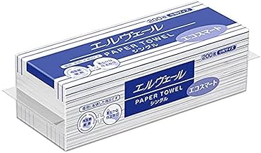 Elleair Paper Towels El-Veil Eco Smart Single Small Size 200 Sheets x 42 Bags 703511