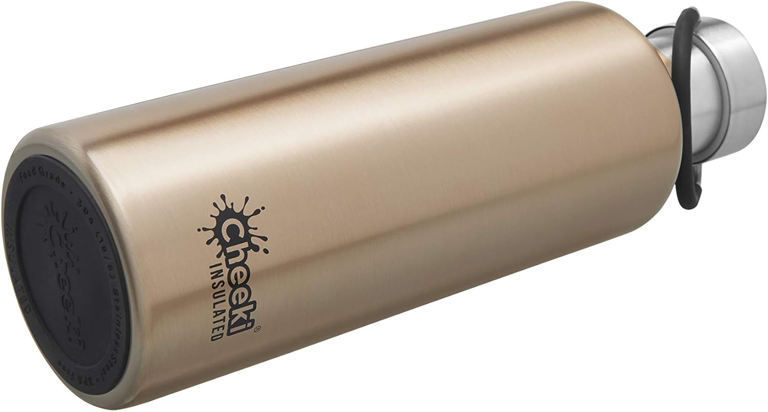 CHEEKI Stainless Steel Water Bottle, Insulated Classic Range (600 ml/20 oz); Reusable Metal Sports Thermos, BPA-Free and Safe Drink Bottle, Cool Thermal Flask for Running, Gym, Cycling and School
