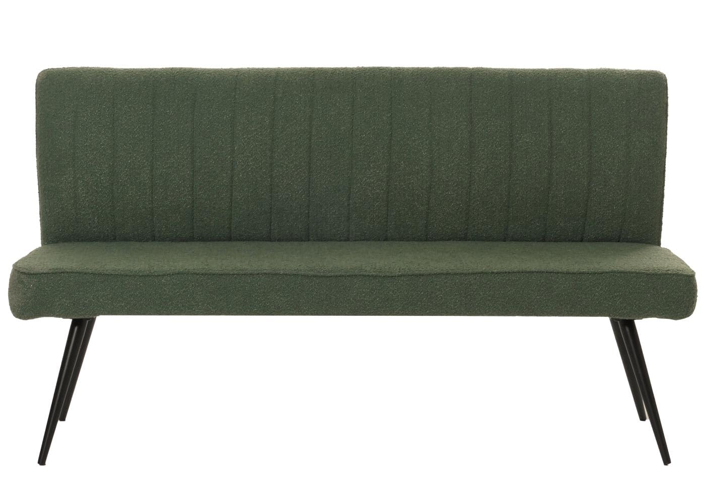 Mendler Sitzbank HWC-K16, Esszimmerbank Bank Polsterbank, Rückenlehne Stoff/Textil Bouclé Metall 160cm - grün