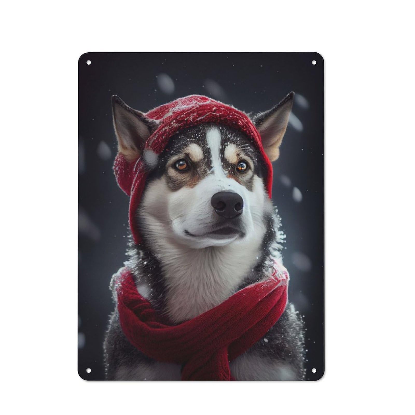 Junmoney Husky Snow Vintage-Inspired Tin Sign 40X30cm For Café Or Restaurant, For Cooler-Month Interiors With Vintage Character